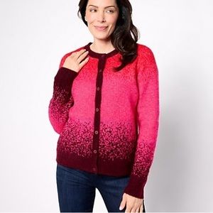 Logo Brushed Ombré Cozy Cardigan